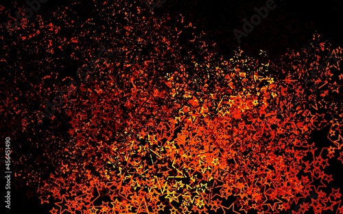 Dark Orange vector texture with beautiful stars.
