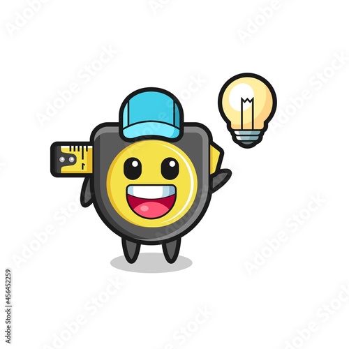 tape measure character cartoon getting the idea