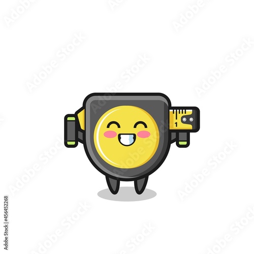 tape measure character cartoon with skipping rope
