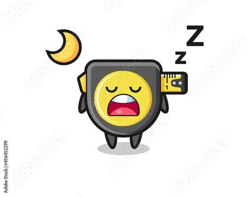 tape measure character illustration sleeping at night