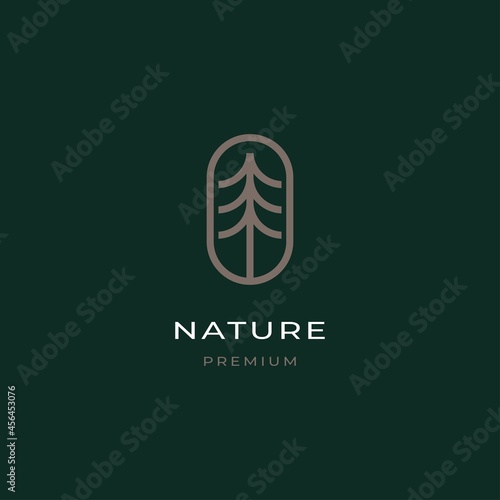 Pine tree logo design inspiration vector template