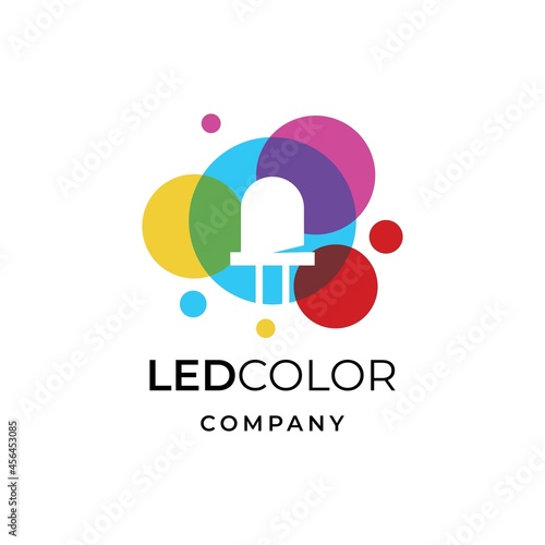Color lamp logo design inspiration vector template. Abstract led lamp icon