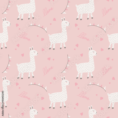 Cute Llama Seamless Pattern