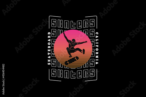 Skaters, design silt retro style