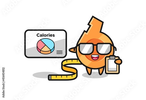 Illustration of whistle mascot as a dietitian