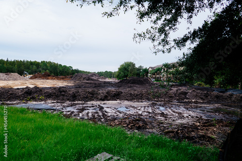 Tampa, FL, USA: 09 11 2021: a house construction site 