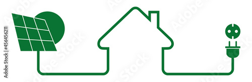  Logo maison et énergie solaire.