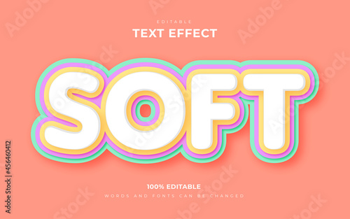 Soft text effect style editable effect