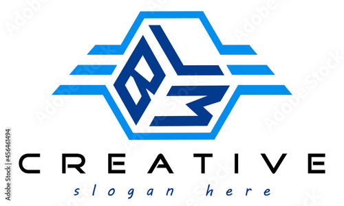emblem badge with wings BLW letter  logo design vector, business logo, icon shape logo, stylish logo template
