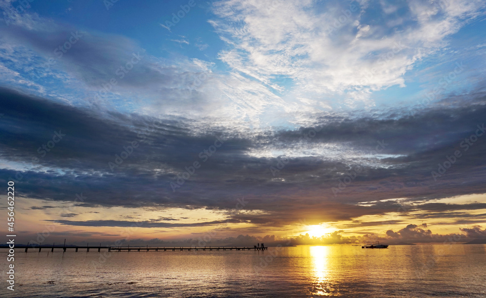 sunset over the sea