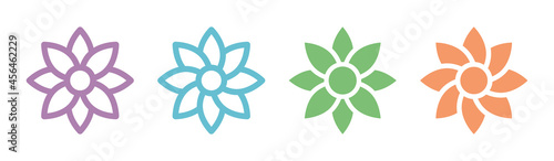 Flower icons set. Flower blossom icon.