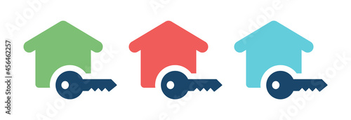 Key to access the house icon graphic design.