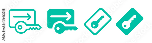 Keycard access icon. Key card symbol 