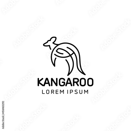Illustration vector graphic of kangaroo logo. Line art logo style. Design inspiration