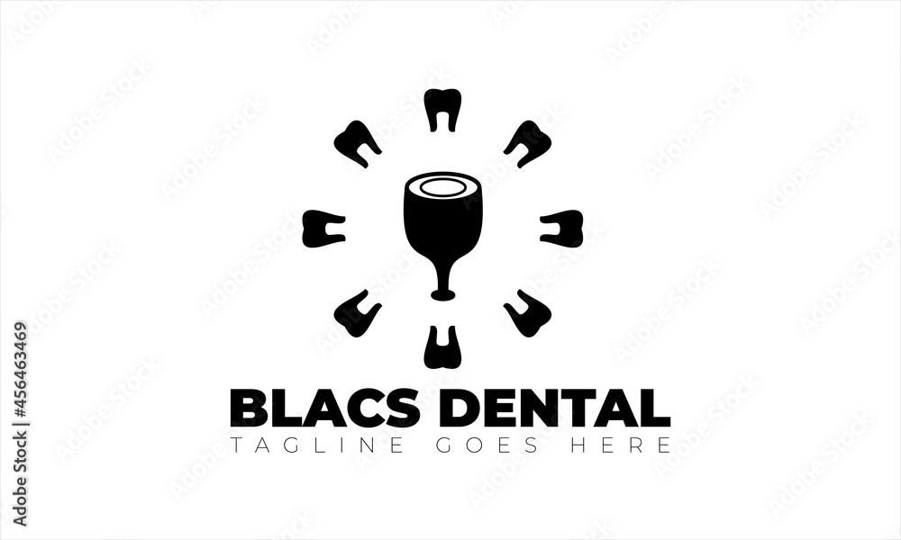 Dental logo icon design template vector, and plain black glass logo design and circular teeth new Dental logo icon design template vector, and plain black glass logo design and circular teeth new