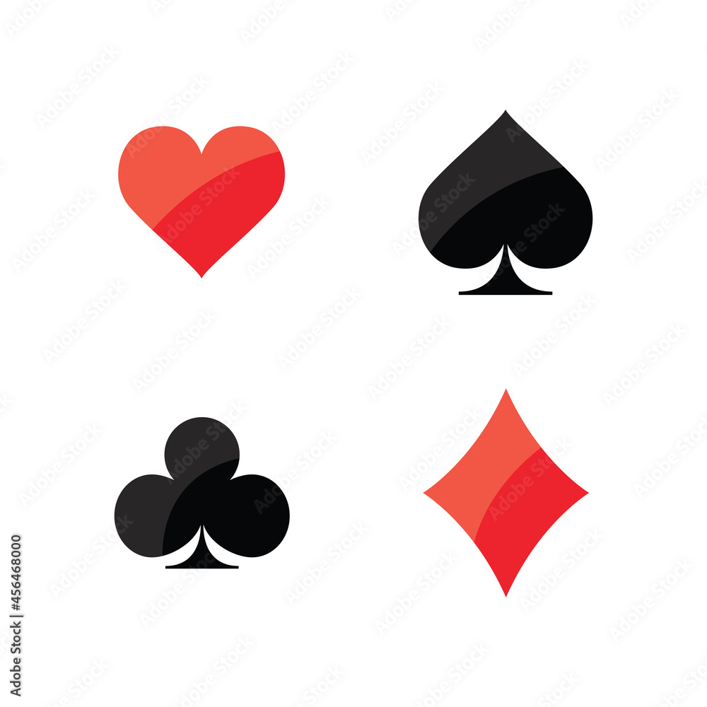 Four aces playing cards on white background Vector illustration.