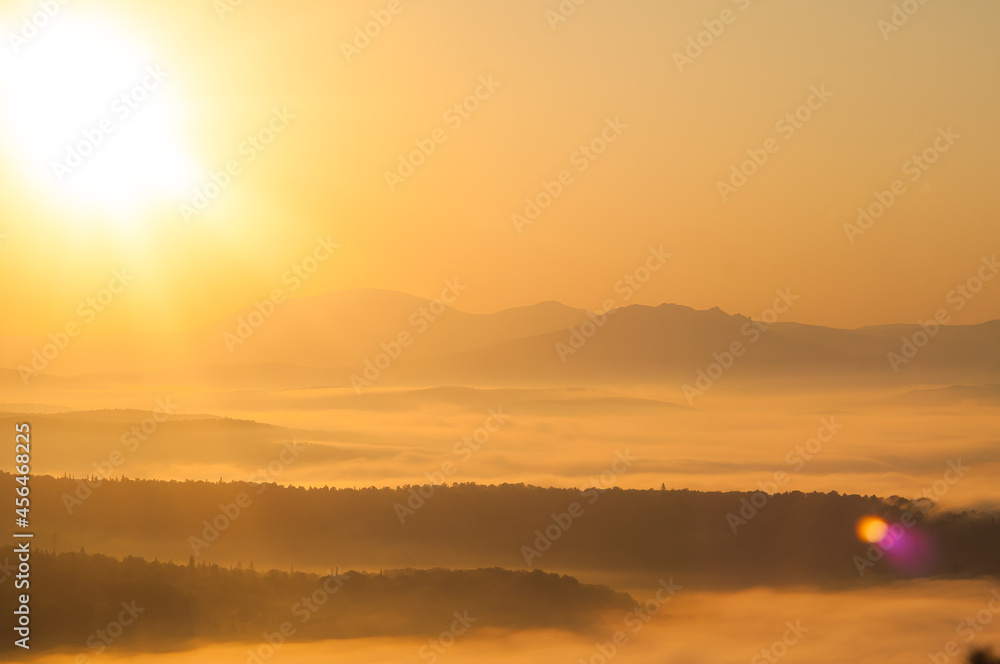 sunrise over the river