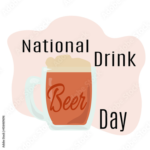 National Drink Beer Day, idea for a poster, banner or postcard, a popular penny drink