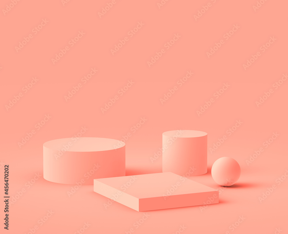 Abstract 3d pink peach platform minimal studio background. Abstract 3d pink peach platform minimal studio background.