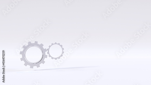 Wallpaper Mural 3d rendering of white gears on white background, 3d render concept for teamwork and operation Torontodigital.ca