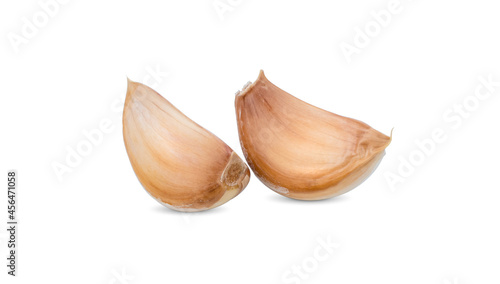 Garlic cloves isolated on white background.