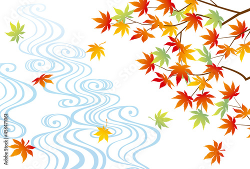 秋の紅葉イメージの背景素材