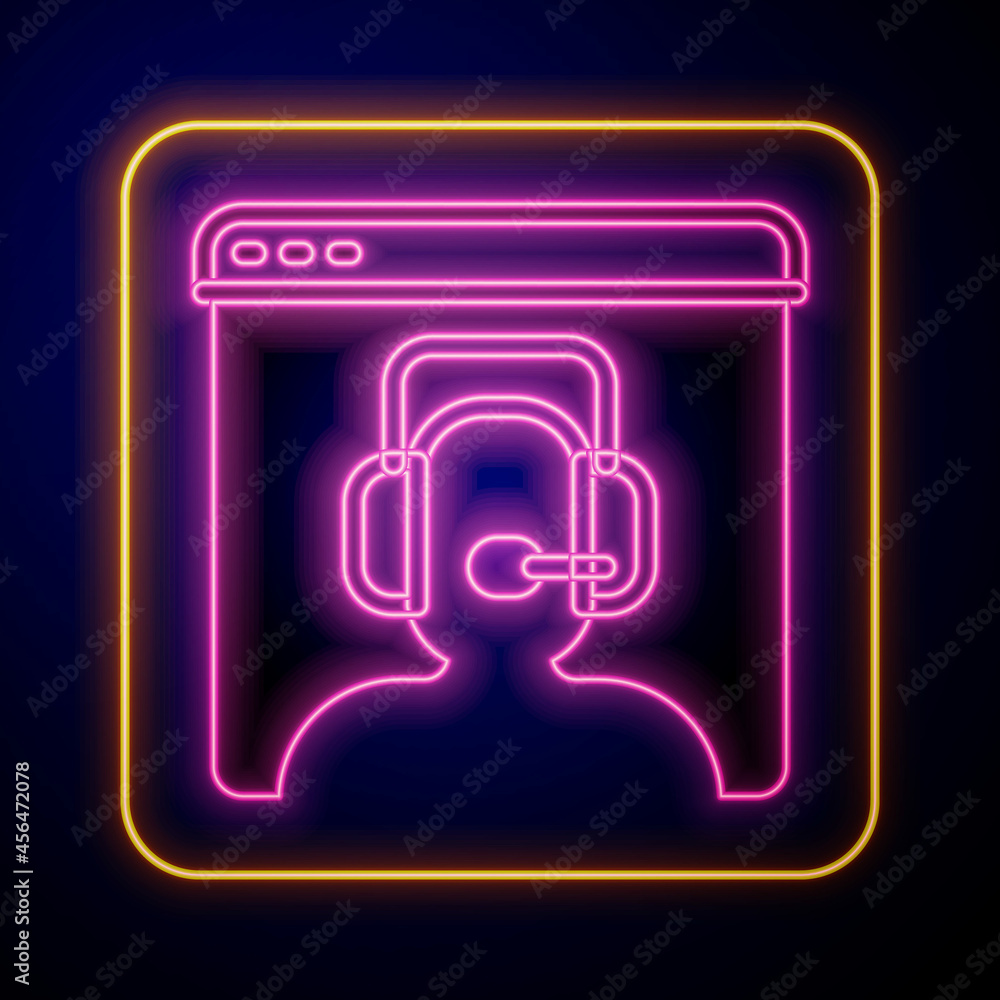 Glowing neon Telephone 24 hours support icon isolated on black background. All-day customer support call-center. Full time call services. Vector Glowing neon Telephone 24 hours support icon isolated on black background. All-day customer support call-center. Full time call services. Vector