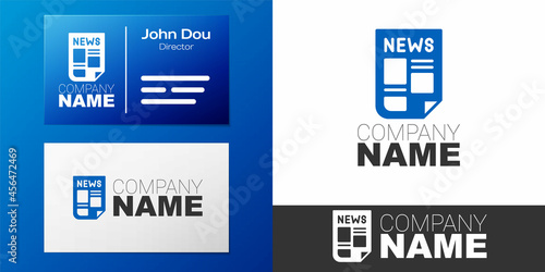 Logotype News icon isolated on white background. Newspaper sign. Mass media symbol. Logo design template element. Vector