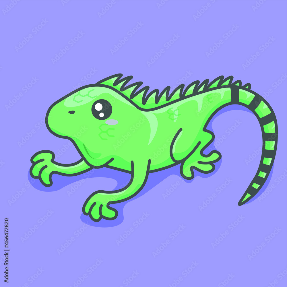 iguana vector illustration, cute reptile. iguana vector illustration, cute reptile.