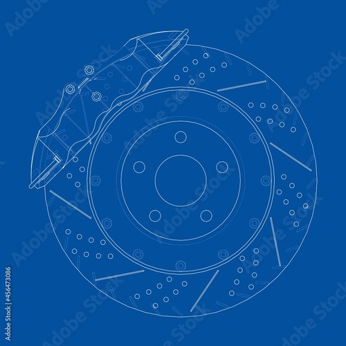 Brake disc outline. Vector