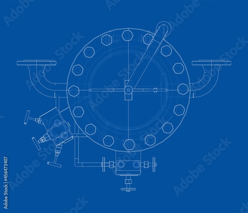 Industrial air filter with taps and pressure gauge
