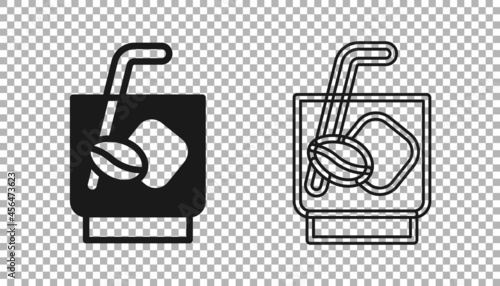 Black Espresso tonic coffee icon isolated on transparent background. Vector