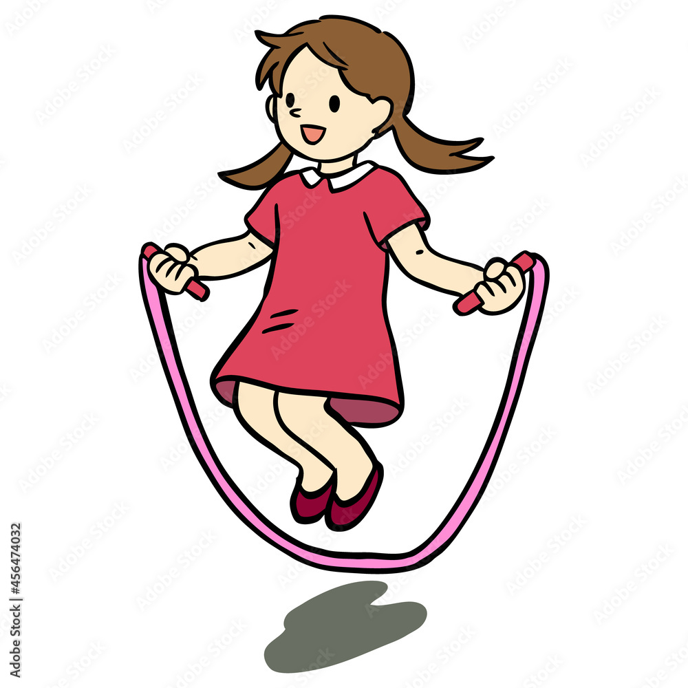 縄跳びをする女の子 縄跳びをする女の子