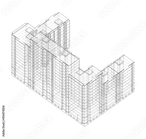 Vector multi-storey residential building