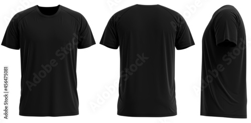 Raglan Short sleeve T-shirt [ Solid BLACK]