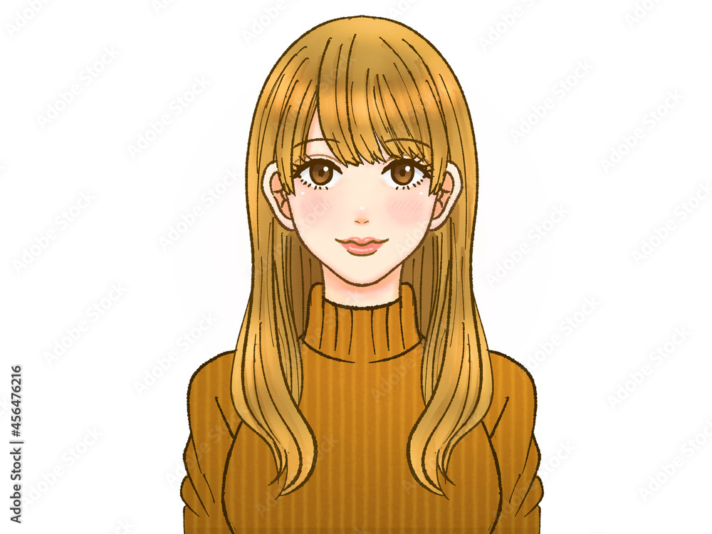 清楚な金髪ロングの大人女性 Stock イラスト Adobe Stock