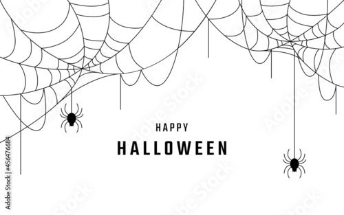 happy halloween background vector design, spider web