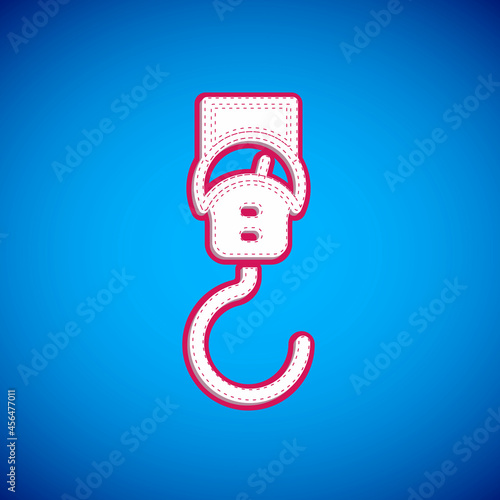 White Spring scale icon isolated on blue background. Balance for weighing. Determination of weight. Vector