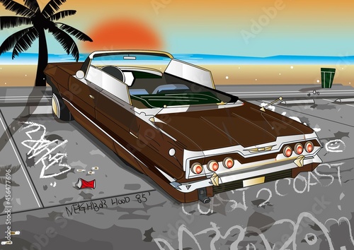 アメ車のイラスト