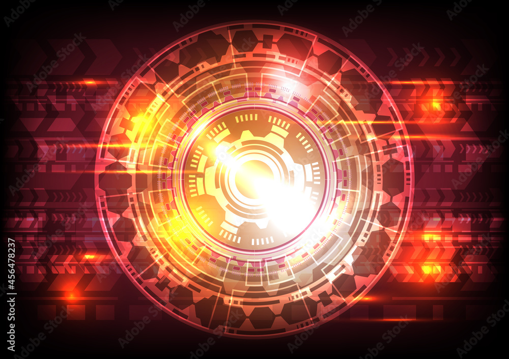 Computer speed arrow. Abstract hologram hi-tech background. Virtual reality technology electric innovation. Data connection and Head-up display interface. Futuristic Sci-Fi glowing HUD circle Computer speed arrow. Abstract hologram hi-tech background. Virtual reality technology electric innovation. Data connection and Head-up display interface. Futuristic Sci-Fi glowing HUD circle