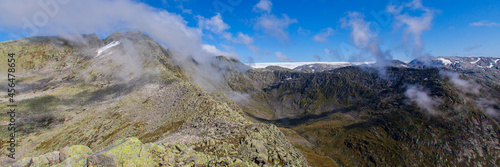 Beautiful view of the mountains in Rosendal Norway. On a hiking trip to Bjørndalstraversen.