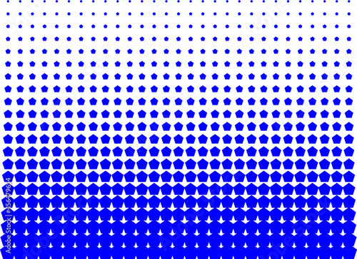 Blue pentagon vector halftone for Patterning, dotting, texturing, palletizing and templating