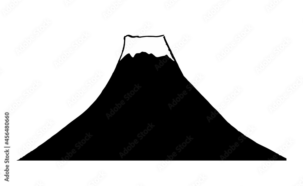 モノクロのシンプルな富士山のベクターイラスト Stock Vector Adobe Stock