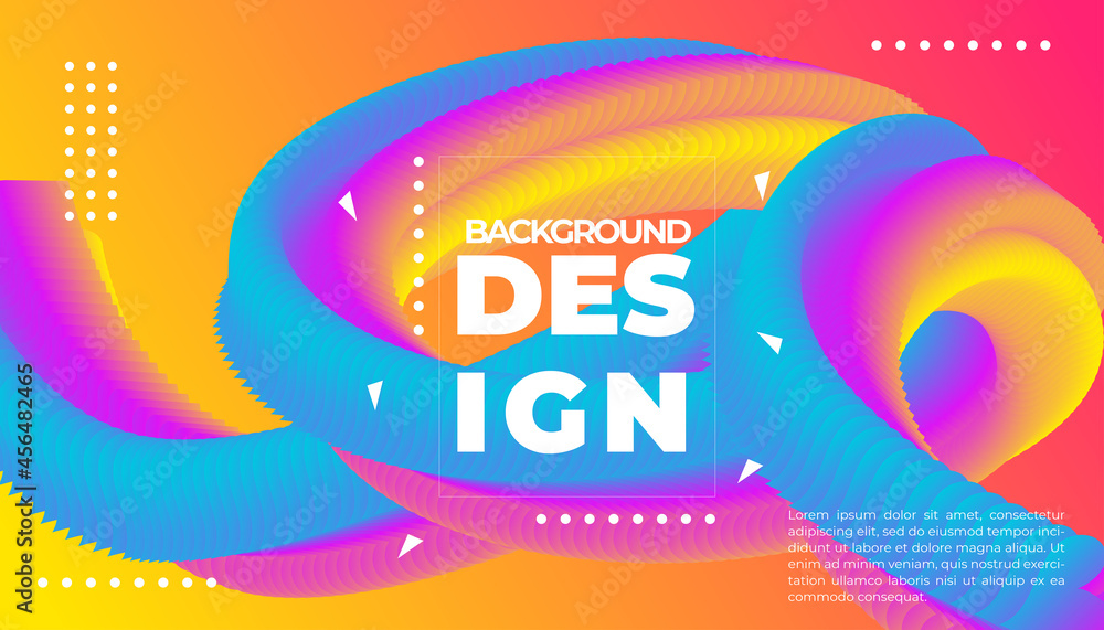 Fototapeta premium Technology background made of abstract fluid design in intense colors. Vector illustration.