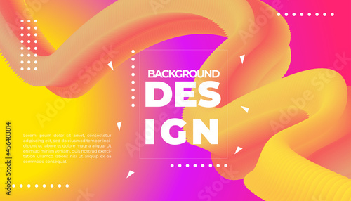 3d Wave. Vibrant Background. Fluid Colors. Wave Pattern. Summer Poster. Color Gradient. Flow Shape. Abstract Cover. Summer Colors. Vector Illustration. Fluid Flow.