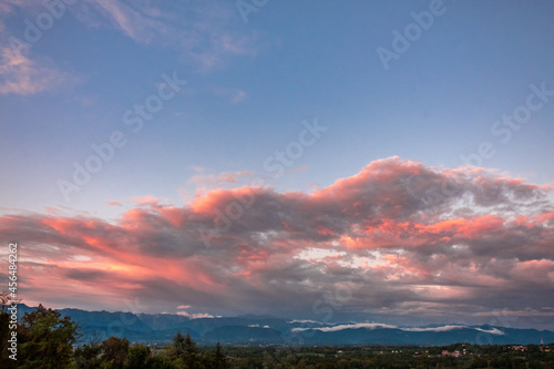 Sunset after the storm in the italian countryside