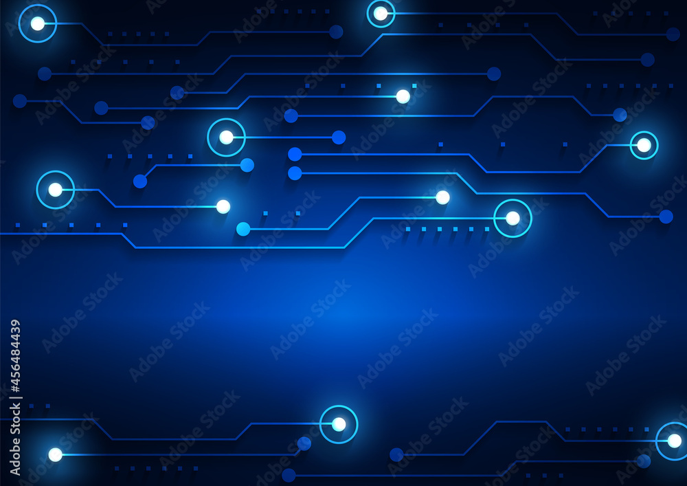 Fototapeta premium Circuit technology background with hi-tech digital data connection system