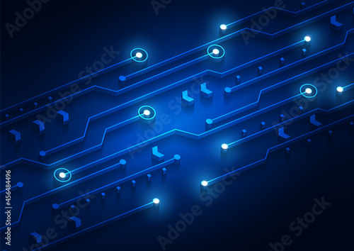 Circuit technology background with hi-tech digital data connection system