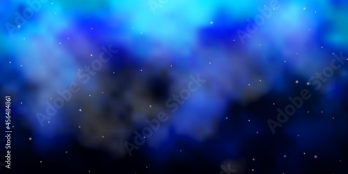 Dark BLUE vector pattern with abstract stars. © Guskova