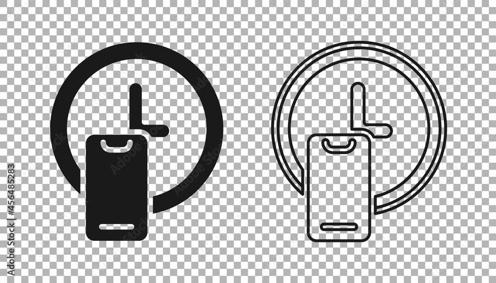 Black Round the clock delivery icon isolated on transparent background. Vector Black Round the clock delivery icon isolated on transparent background. Vector